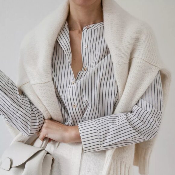 Jenni Kayne Hampton Tunic Shirt Blue & White Stripe Size XS - Picture 2 of 16